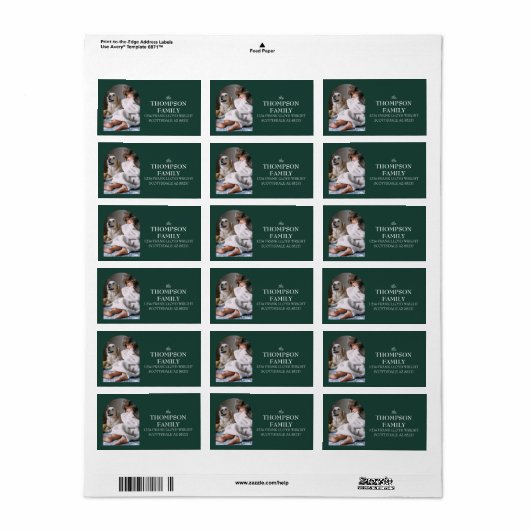 Leuke Kerst Familie Foto Retouradres Mailing Etiket (Full Sheet)