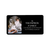 Leuke Kerst Familie Foto Retouradres Mailing Etiket (Voorkant)