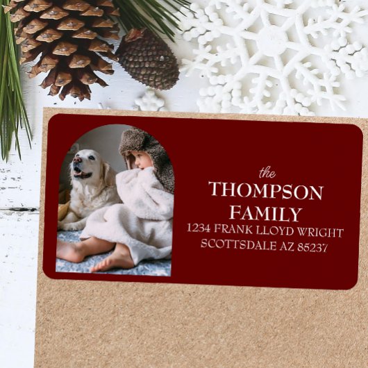 Leuke Kerst Familie Foto Retouradres Mailing Etiket