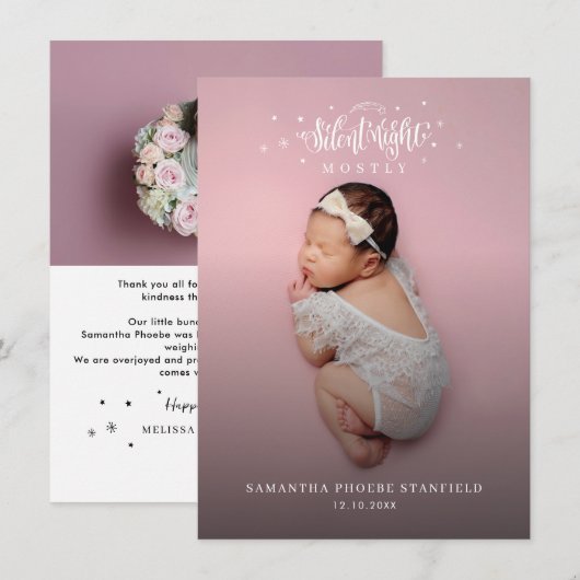 Leuke kerst Feestdagen foto geboorte bekendmaking (Voorkant / Achterkant)