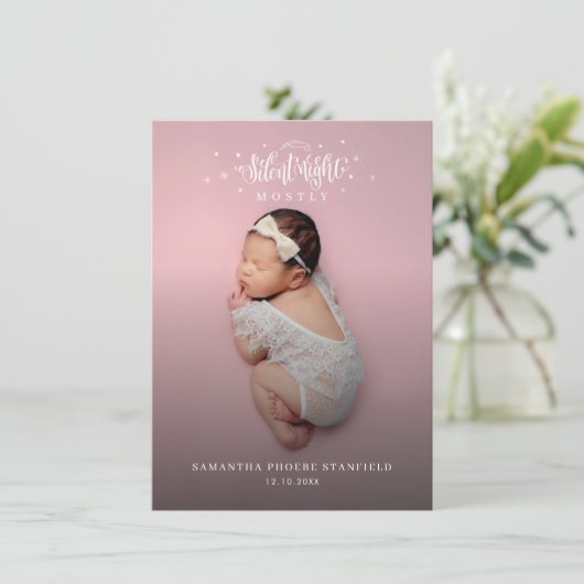 Leuke kerst Feestdagen foto geboorte bekendmaking (Staand voorkant)