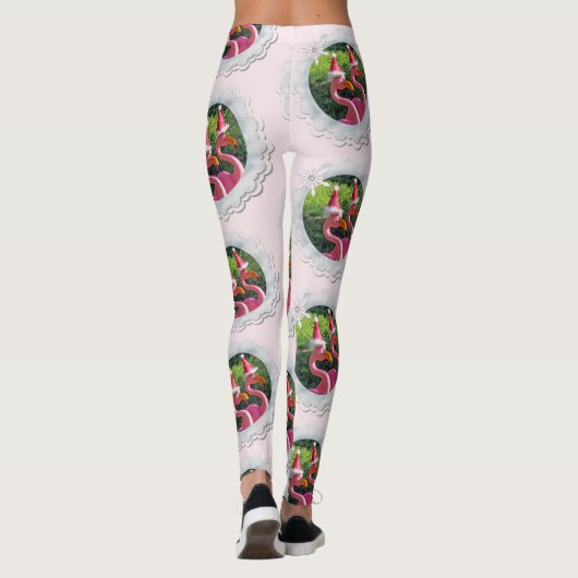 Leuke kerst flamingo leggings! leggings (Achterkant)