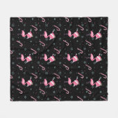 Leuke kerst flamingo met sneeuwvlokken fleece deken (Voorkant (Horizontaal))