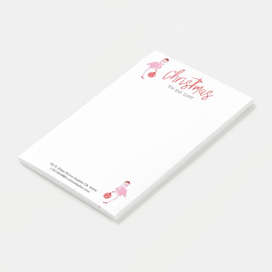 Leuke kerst flamingo vrolijk kerst ornament post-it® notes (Schuin)