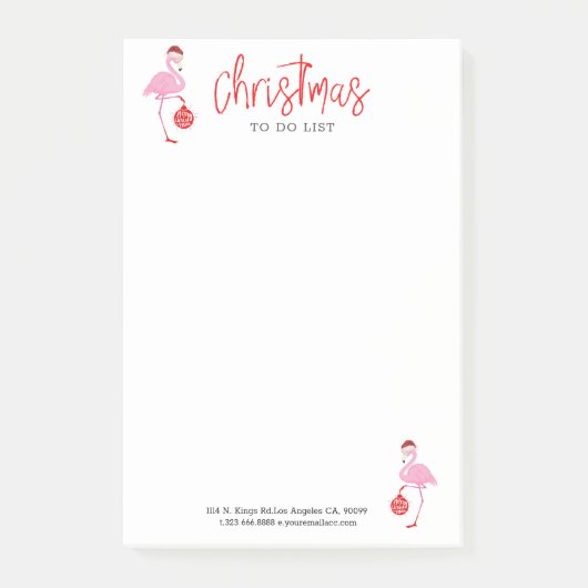 Leuke kerst flamingo vrolijk kerst ornament post-it® notes (Voorkant)
