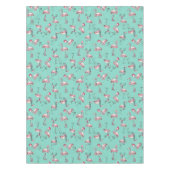 Leuke kerst flamingo's met kerstmutsen tafelkleed (Voorkant)