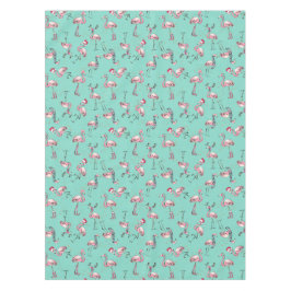 Leuke kerst flamingo's met kerstmutsen tafelkleed