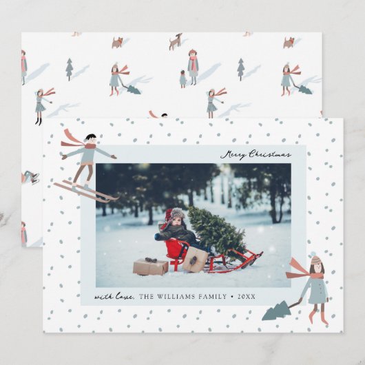 Leuke kerst foto vakantie Kaart (Voorkant / Achterkant)