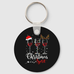 Leuke kerst geesten glazen wijn Xmas vakantie Sleutelhanger
