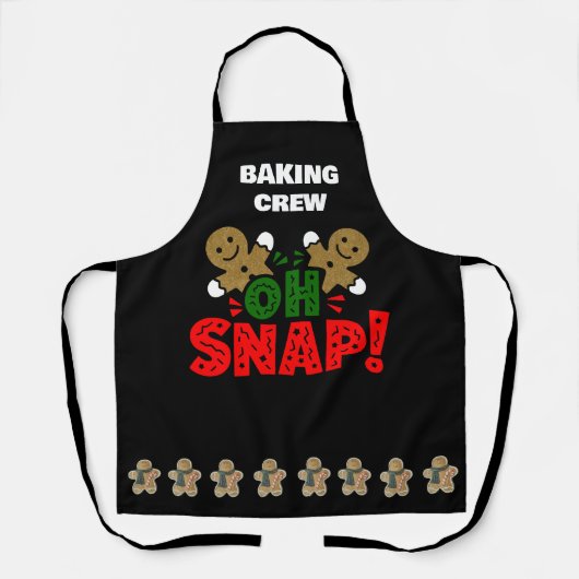 Leuke Kerst Gingerbread Man "Oh Snap" Schort (Voorkant)