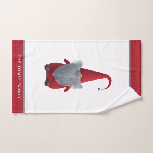 Leuke Kerst Gnome Naam Rood en Wit Handdoek (Handdoek)