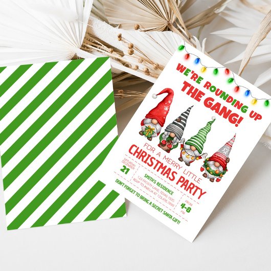 Leuke kerst Gnomes kerstfeest uitnodiging
