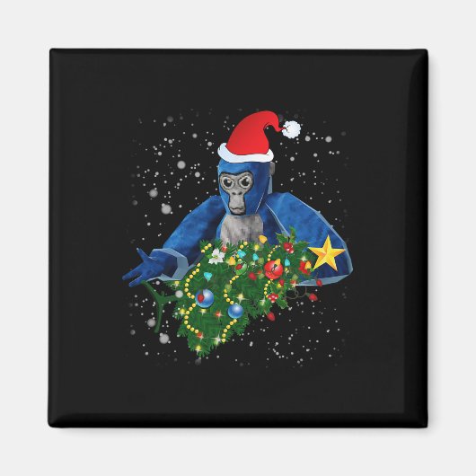 Leuke Kerst Gorilla Tag Magneet (Voorkant)