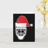 Leuke Kerst Hockey Goalie Masker Santa Hat Xmas Gi Kaart (Gele Bloem)