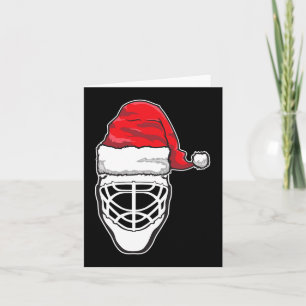 Leuke Kerst Hockey Goalie Masker Santa Hat Xmas Gi Kaart