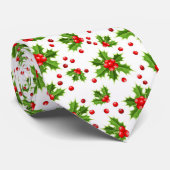 Leuke kerst Holly en bessen stropdas (Opgerold)