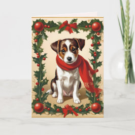 Leuke kerst  hond feestdagen kaart