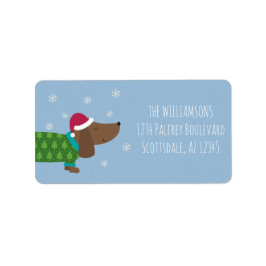Leuke kerst hond retour adres label