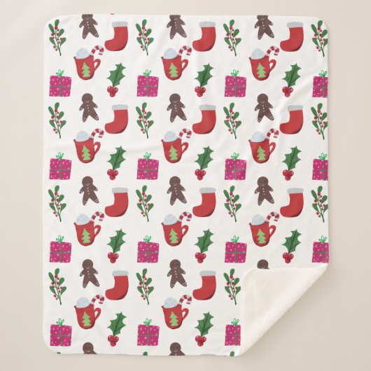 Leuke kerst Hot Chocolade Winter Vakantie Sherpa Deken (Voorkant)