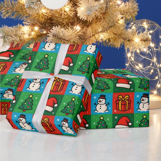 Leuke Kerst Iconen Inpakpapier (Feestdagen)