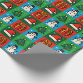 Leuke Kerst Iconen Inpakpapier (Hoek)