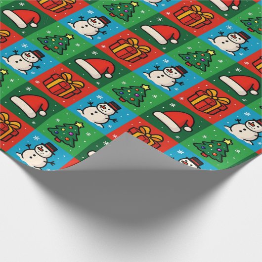 Leuke Kerst Iconen Inpakpapier (Hoek)