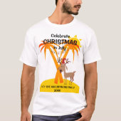 Leuke KERST IN JULI Rendier Sunny Island Familie T-shirt (Voorkant)