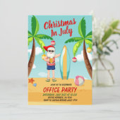 Leuke kerst in juli Sinterklaas op het strand Kaart (Staand voorkant)