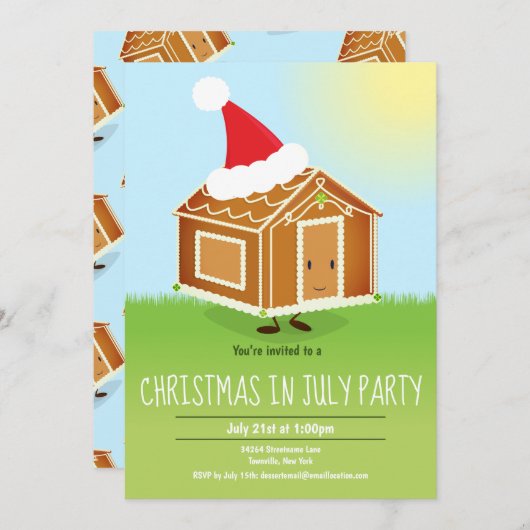 Leuke kerst in juli Uitnodiging (Voorkant / Achterkant)