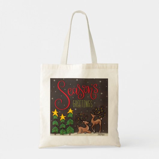 Leuke Kerst Inspirivity Grote Canvas tas (Achterkant)