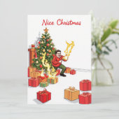 Leuke kerst Kaart - Fiery Fun (Staand voorkant)