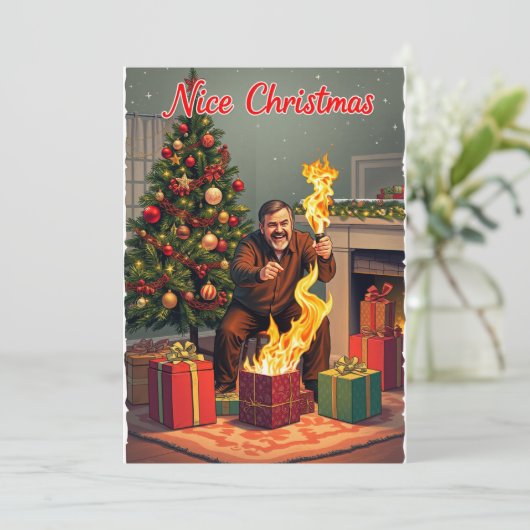 Leuke kerst Kaart – Fiery Fun B (Staand voorkant)