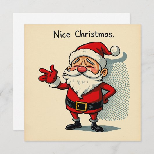 Leuke kerst Kaart – Over It Holiday Santa (Voorkant / Achterkant)