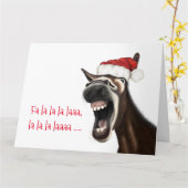 Leuke Kerst Kaart, Zingende Ezel Kaart (Gele Bloem)