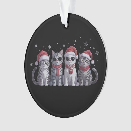 Leuke Kerst Katten Cute Kattenliefhebber Katten Mo Ornament (voorkant)