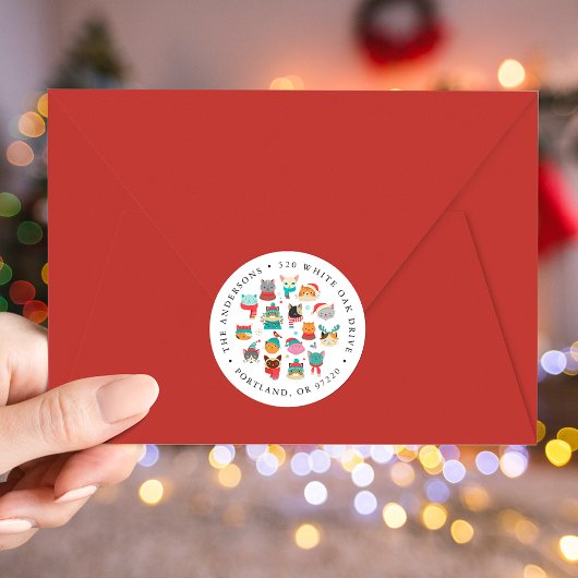 Leuke Kerst Katten Vakantie Retouradres Labels