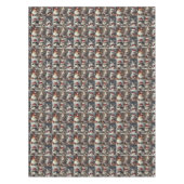 Leuke kerst katten winterdieren rustiek tafelkleed (Voorkant)