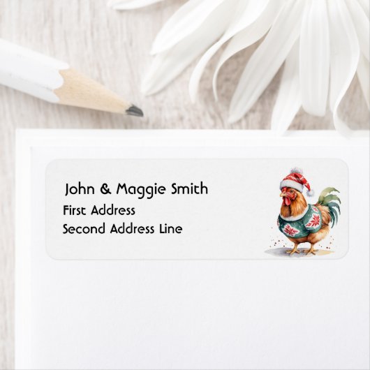 Leuke Kerst Kip Dier Natuur Kunst Etiket (Insitu)