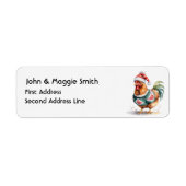 Leuke Kerst Kip Dier Natuur Kunst Etiket (Voorkant)