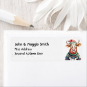 Leuke Kerst Koe Dieren Natuur Kunst Etiket (Insitu)