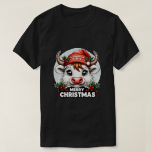 Leuke kerst koe t-shirt
