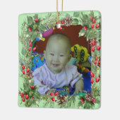 Leuke Kerst Krans Foto Lijst Keramisch Ornament (Links)