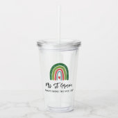 Leuke kerst leraar regenboog mooie lijst acryl drinkbeker (Voorkant)