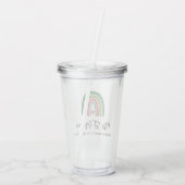 Leuke kerst leraar regenboog mooie lijst acryl drinkbeker (Achterkant)
