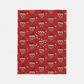 Leuke kerst luiaard Kinder monogram rood Fleece Deken (Voorkant)