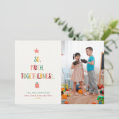 Leuke kerst MISCHIEN ALLEMAAL SAMEN Foto Collage Feestdagenkaart (Staand voorkant)