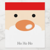 Leuke Kerst Mooie Minimale Kerstman Gezicht Wijn Etiket (Enkel label)