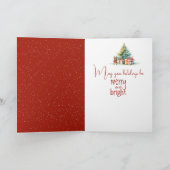 Leuke kerst muis boom in sneeuwvlokken kaart (Binnen)