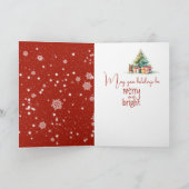 Leuke kerst muis in sneeuwvlokken kaart (Binnen)