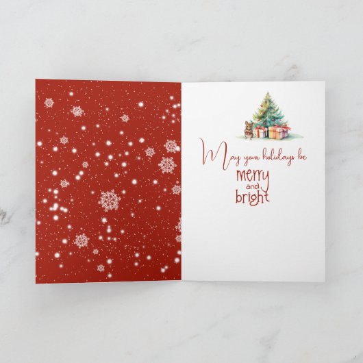 Leuke kerst muis met cadeau kaart (Binnen)